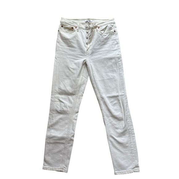 RE/DONE 90s High Rise Ankle Crop Jeans - Size 27 (Ivory) - Picture 1 of 6